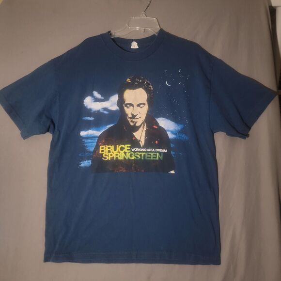 Bruce Springsteen 2009 Working On A Dream Concert Tour T-Shirt Mens Size L Blue - Picture 8 of 8
